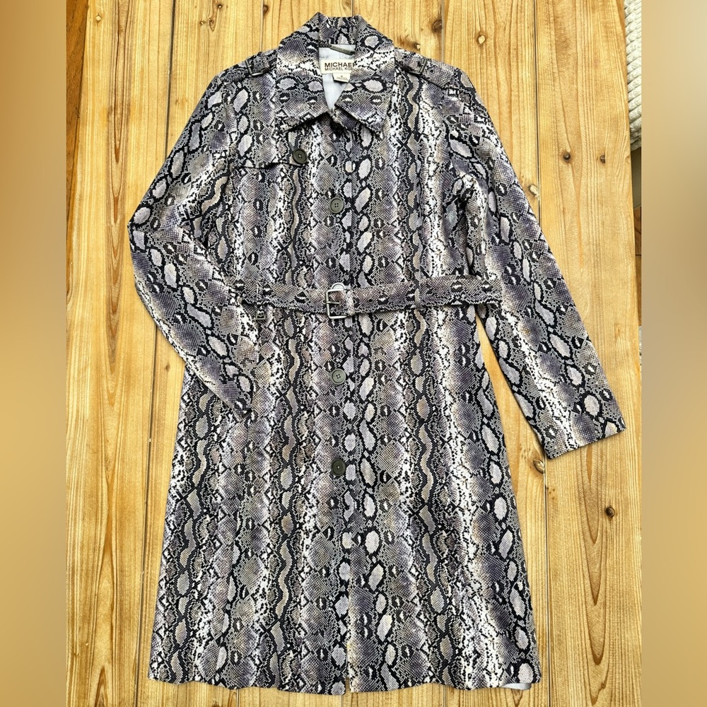 Y2K Michael Kors Snake Print Trench Coat & Capri Pant | M
